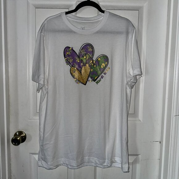 NEW Handcrafted Mardi Gras Shirt Size XL - Picture 1 of 4
